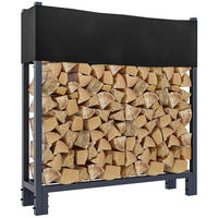 KAMINHOLZREGAL 110/25/115 cm Metall anthrazit - Anthrazit, Textil/Metall (110/115/25cm) - CLP