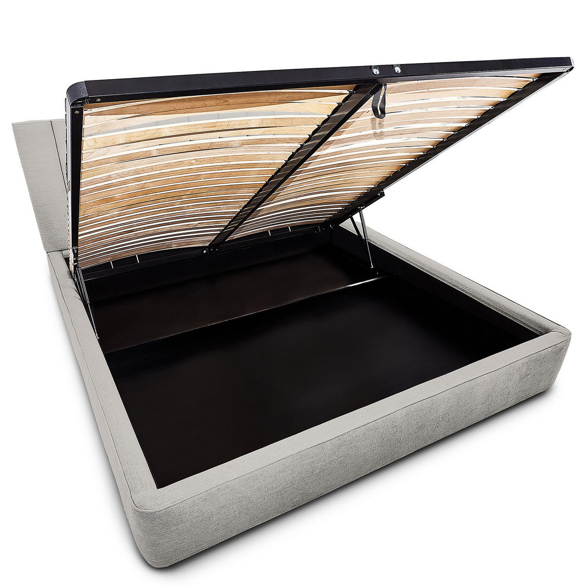 POLSTERBETT - Hellgrau, Textil (180/200cm) - home24