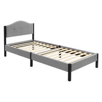 POLSTERBETT 90x200 cm Grau mit Lattenrost und Leinenstoff - Grau, Holzwerkstoff/Textil (90/200cm) - ML-DESIGN