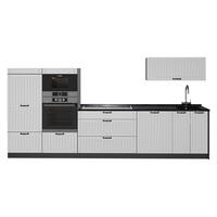 KÖK Fame-Line, Vitt hus på landet/antracit, 340 cm utan bänkskiva - Vit/Antracit, Träbaserade material (340/153.6/51.6cm) - Vicco