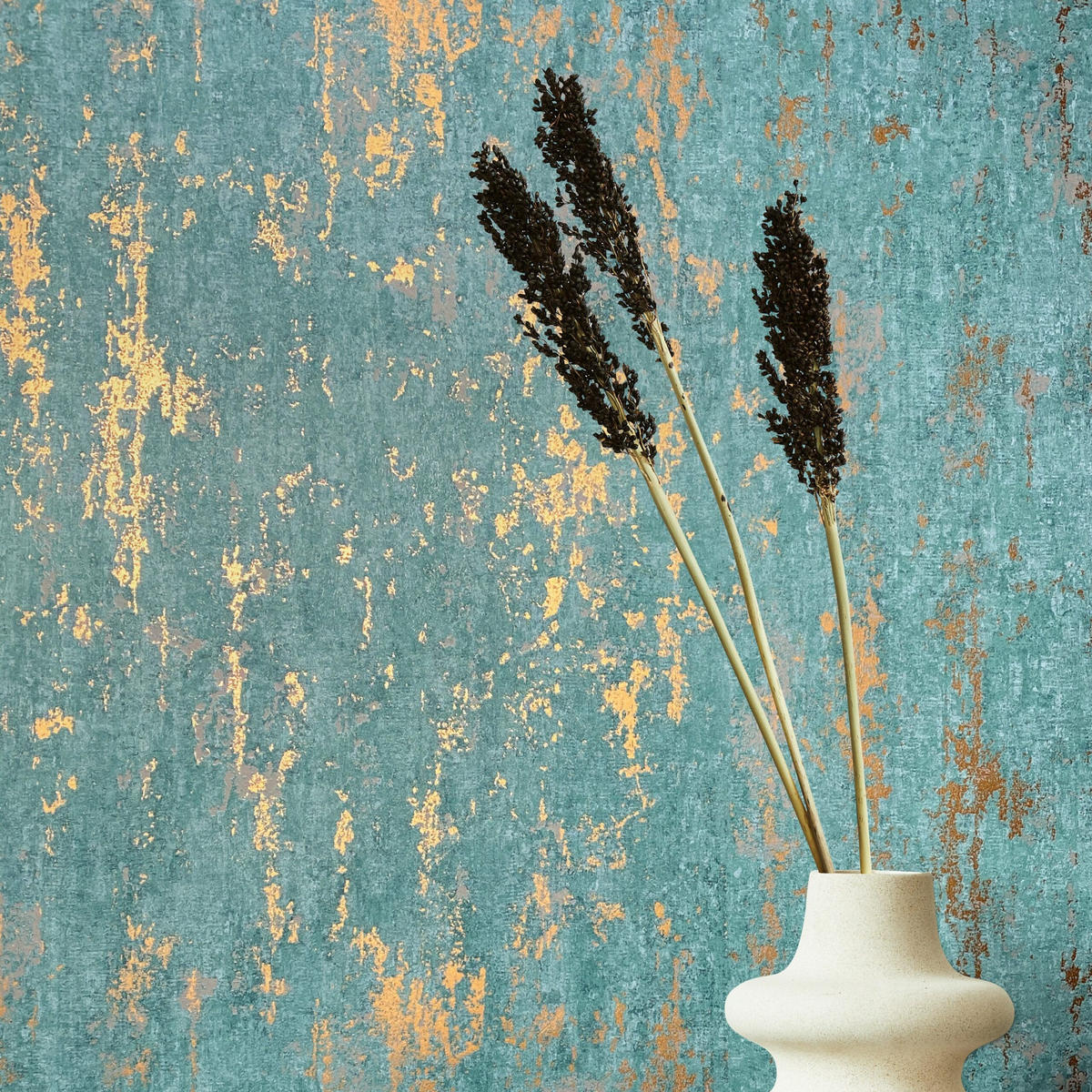 VLIESTAPETE Betonoptik Tapete grün - Grün, Papier (53/1005cm) - marburg