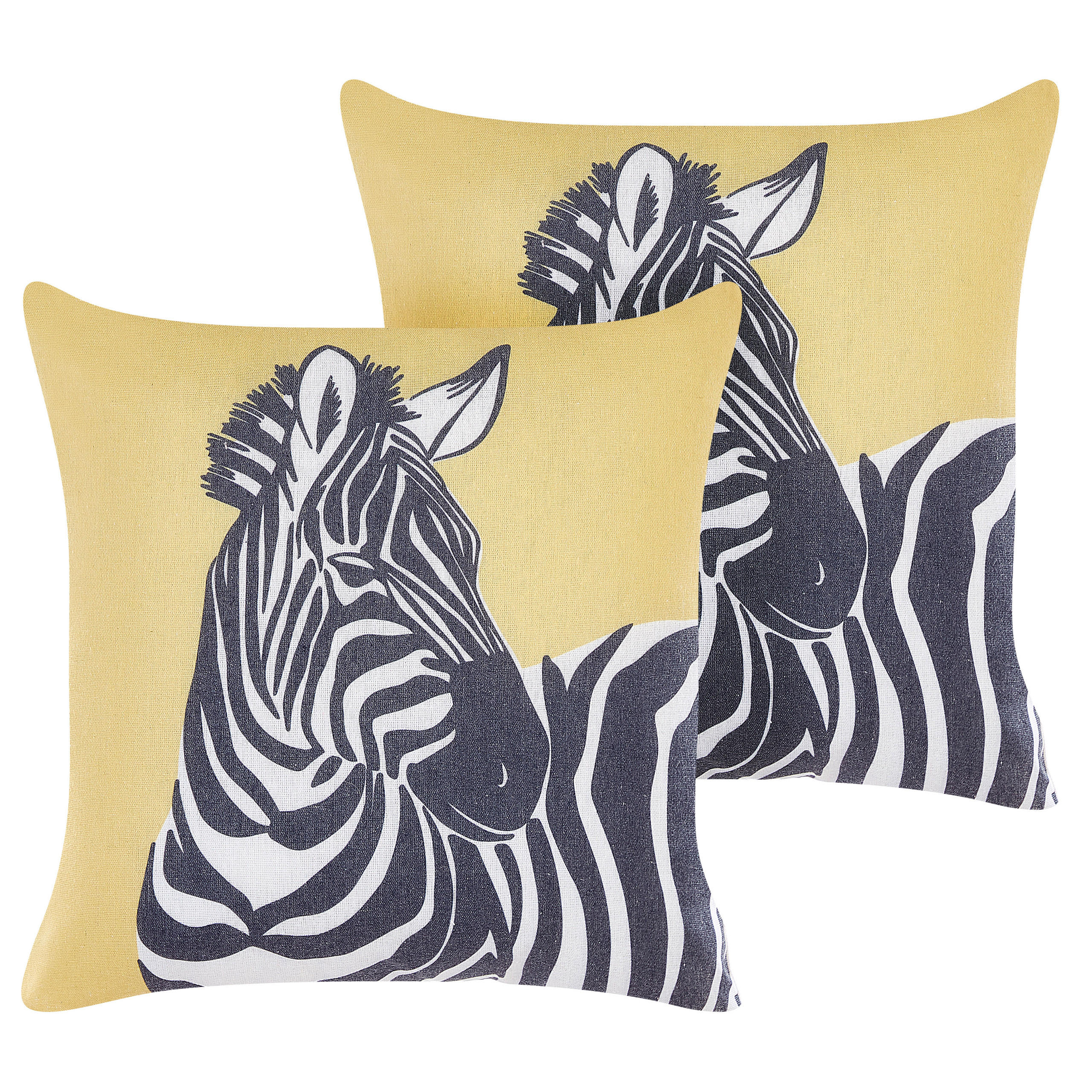 DEKOKISSEN 2er-Set Gelb 45/10 cm Manketti - Gelb, Textil (45/45cm) - Beliani