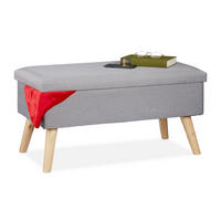 SITZBANK - Grau, Holz/Holzwerkstoff (77/39/39cm) - Relaxdays