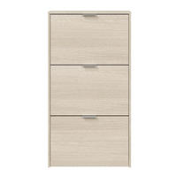 SCHUHSCHRANK 3 Klappen Zapateros - L60 cm - Eichefarben, Holzwerkstoff (22/113/60cm) - Calicosy