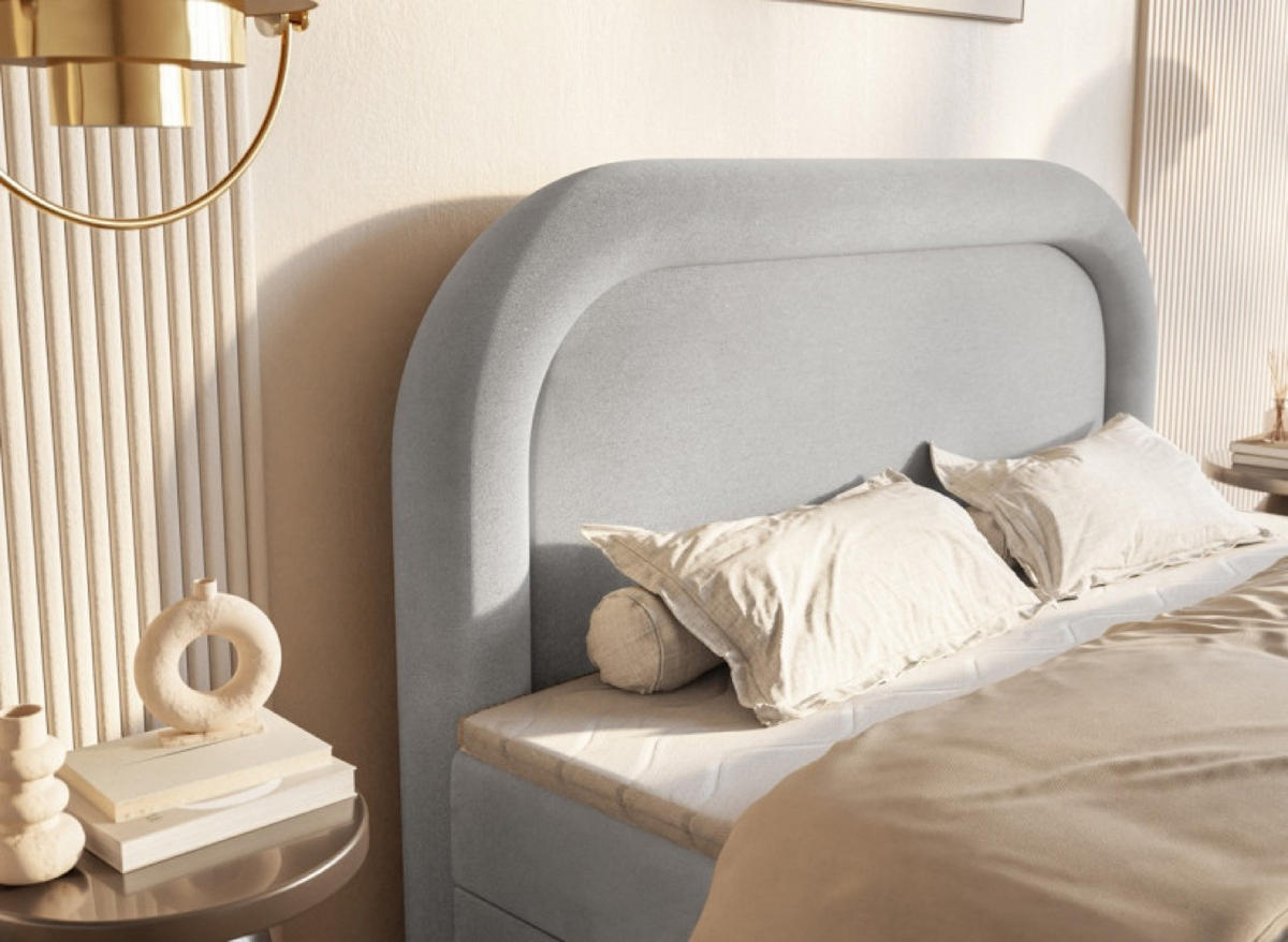BETT Grau ROSSINI Kontinentalbett Mit Matratze - Grau, Textil (160/200cm) - Sepro Meble
