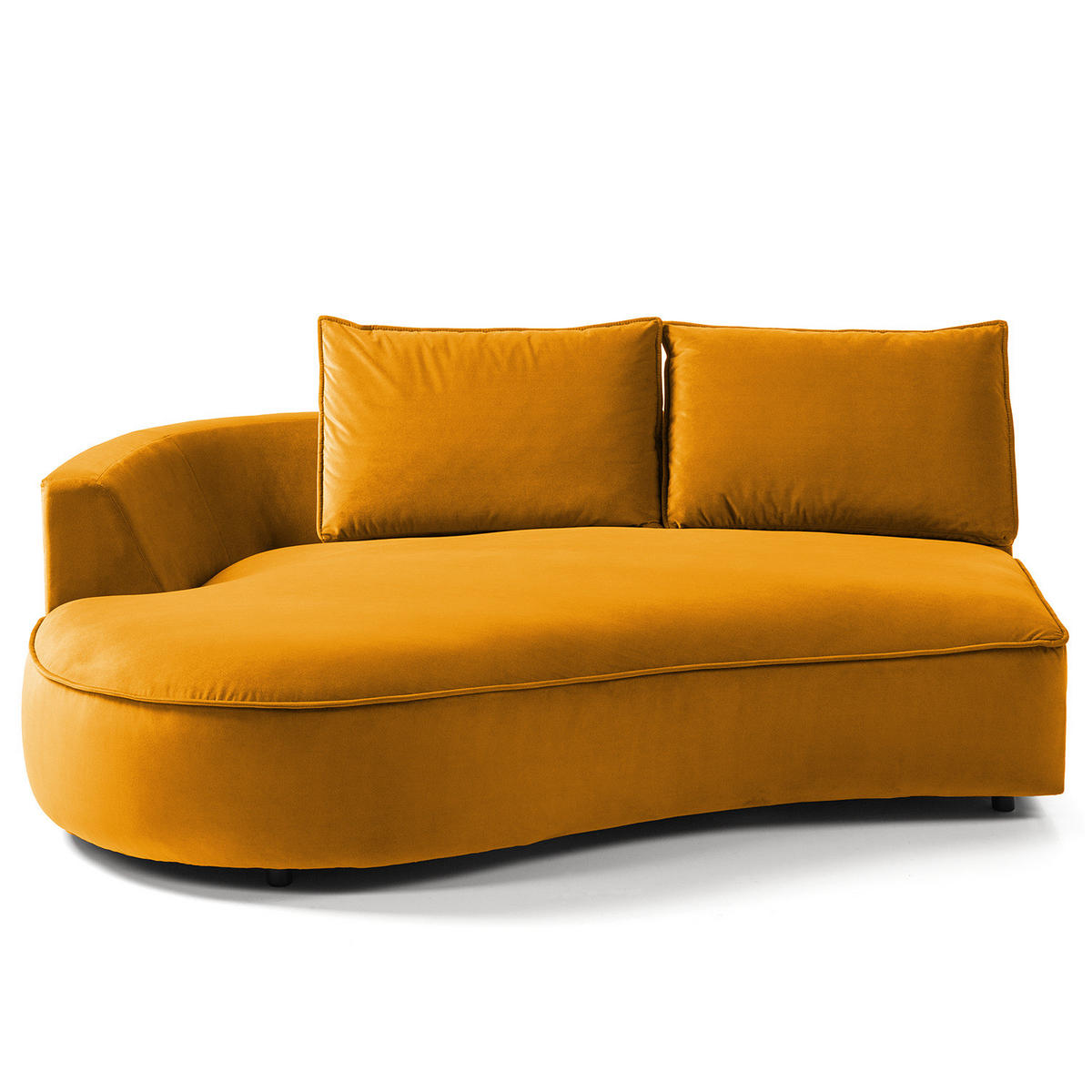 OTTOMANE - modular - Schwarz/Orange, Kunststoff/Textil (196/82/146cm) - home24