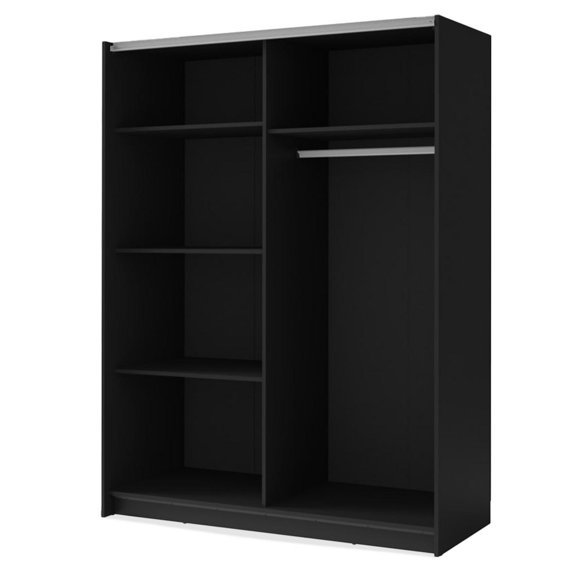 SCHIEBETÜRENSCHRANK CASTARI Schwarz / Artisan Eiche - Schwarz/Eiche Artisan, Holzwerkstoff (150.6/198.5/62cm) - KONSIMO®