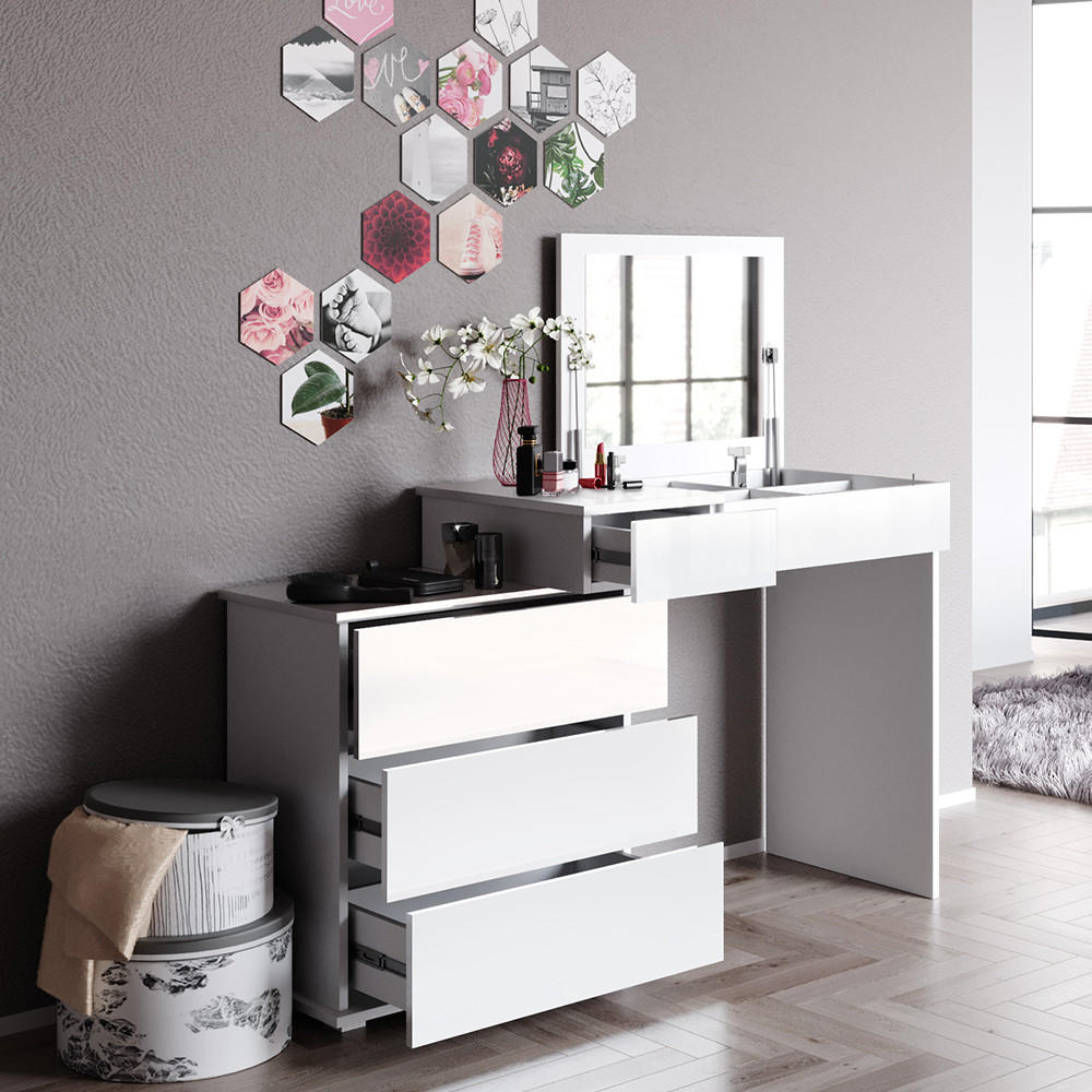 SCHMINKTISCH Lotos Weiß 117.4 cm - Weiß, Holzwerkstoff (117.4/78/45cm) - Vicco