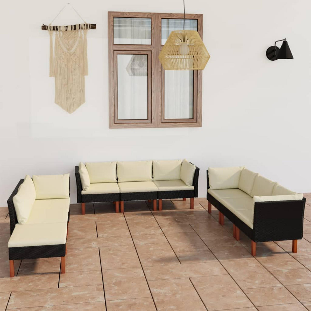 GARTENSET Reichard 9-teilig - Schwarz, Metall - Nettlife