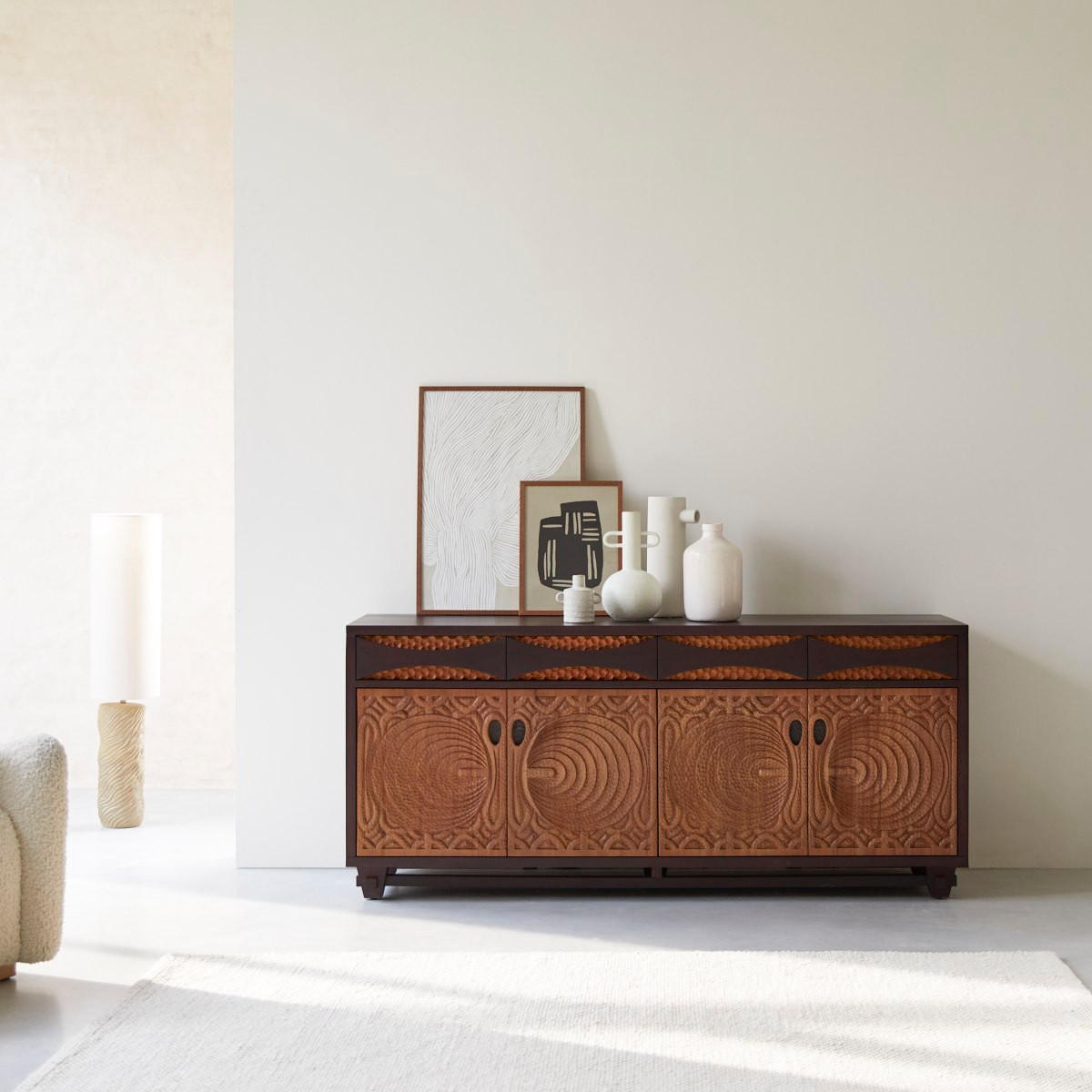 SIDEBOARD Frida Braun aus Mahagoni - Braun, Holz (180/80/52cm) - Tikamoon