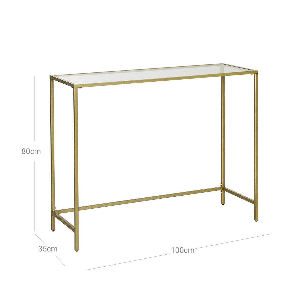 KONSOLENTISCH - Goldfarben, Metall (100/35/80cm) - Hansiro