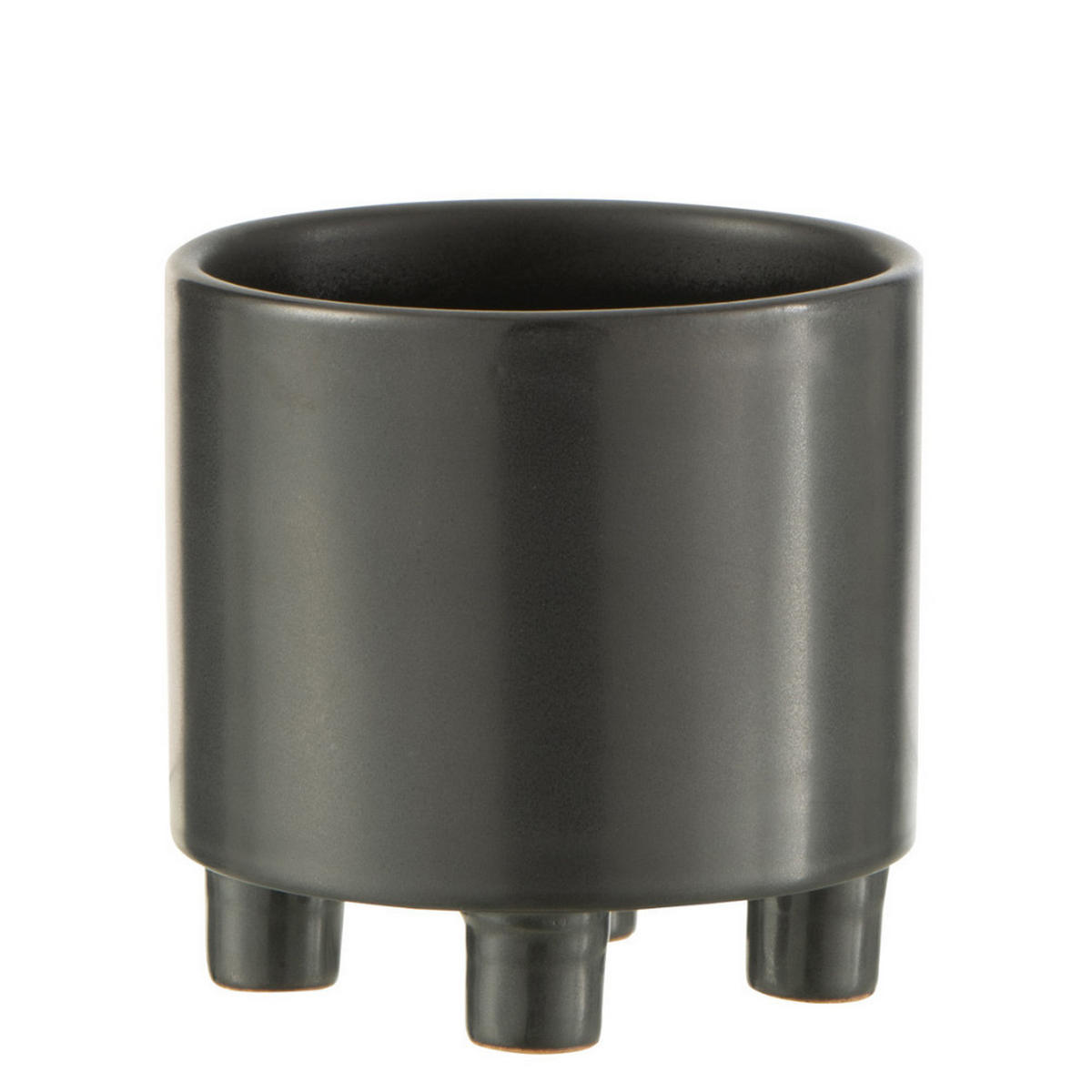 BLUMENTOPF SMOKE - Töpferei - Schwarz - S - Ø 12,5 cm - Schwarz, Keramik (12.5/12cm) - J-Line