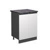 KÜCHENUNTERSCHRANK R-Line Weiß 60 cm, AP Anthrazit - Anthrazit/Weiß, Holzwerkstoff (60/81.6/60cm) - Vicco
