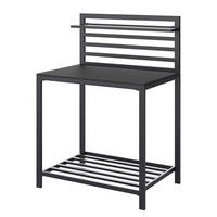 GARTENKÜCHENTISCH - Aluminium / Kunststoff - Schwarz - Schwarz, Kunststoff/Metall (62/90/127cm) - home24