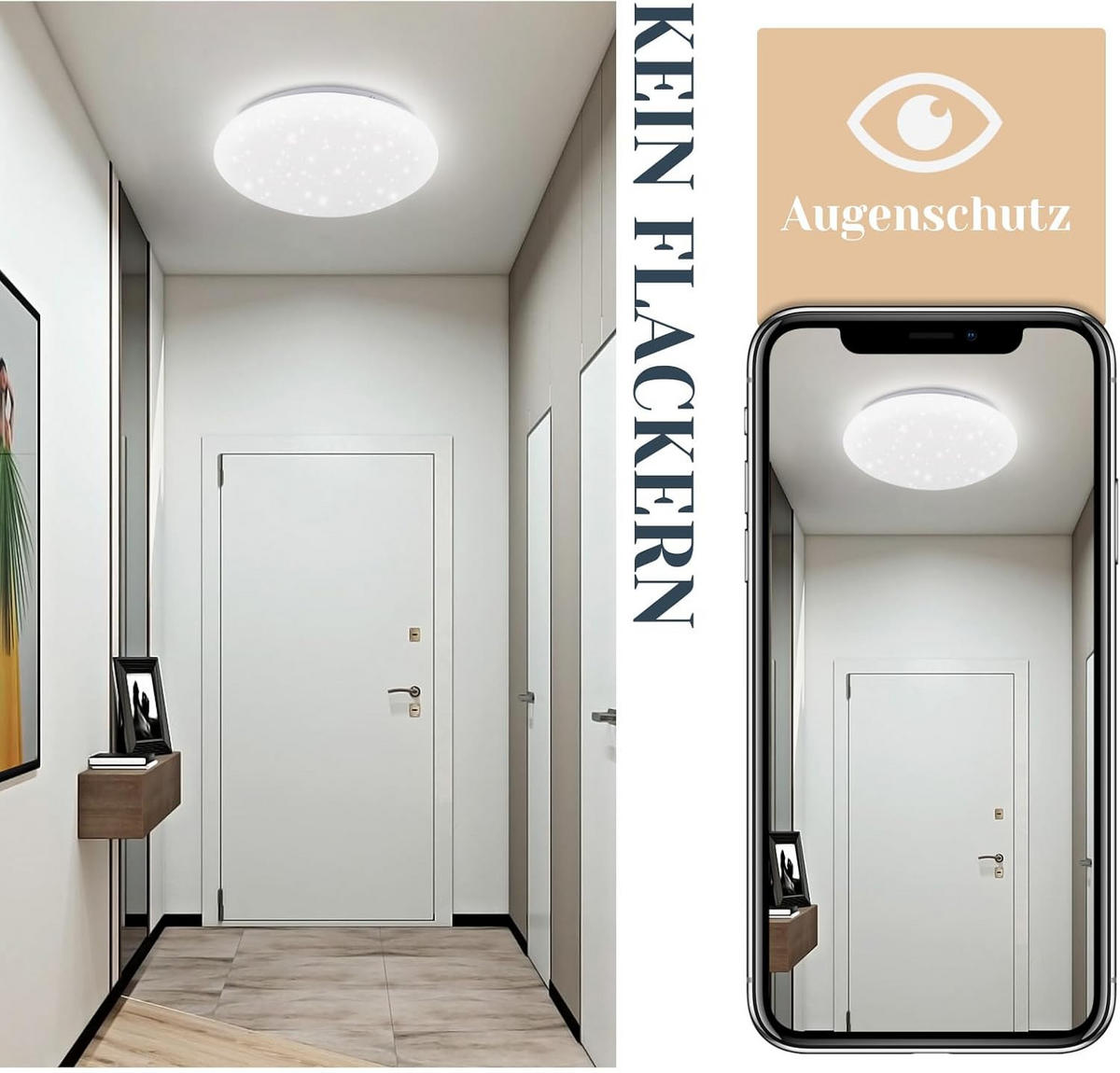 LED-DECKENLEUCHTE Windrunne 25.2/25.2/5.7cm - Weiß, Metall (25.2/25.2/5.7cm) - ZMH