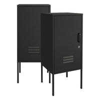 NACHTTISCH-SET 2 TLG. Hausjärvi - Schwarz, Metall (35/82/35cm) - [en.casa]