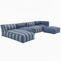 GARTENSOFA mit 5 Sitzplätzen, Pazifikblau - Blau, Textil - Oviala