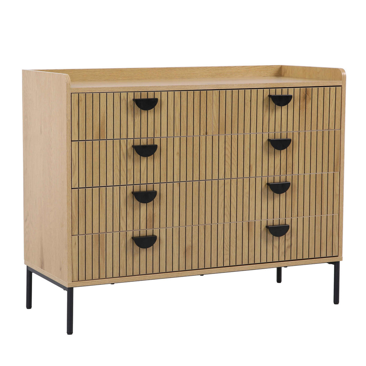 KOMMODE, Beigefarbe - Beige, Holz (40/80/400cm) - Oviala