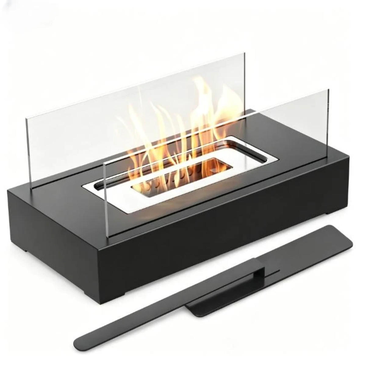 BIOETHANOL-KAMIN Schwarz 35/15/18 cm - Schwarz, Metall (18/15/35cm) - Authentics