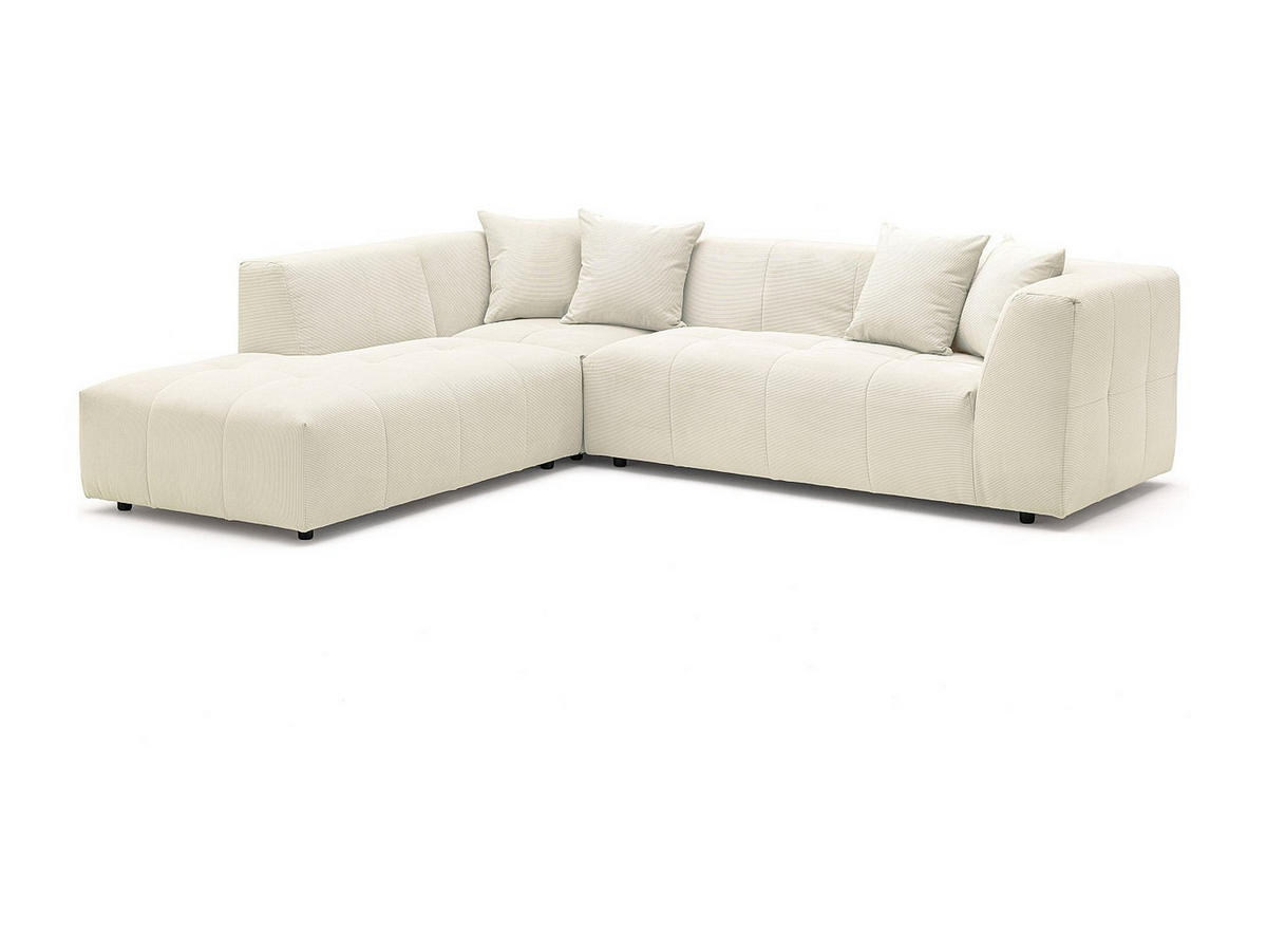 SOFA - 6 Personen - samt - beige Naemia - Beige, Kunststoff/Textil (263/70/233cm) - Vente-Unique