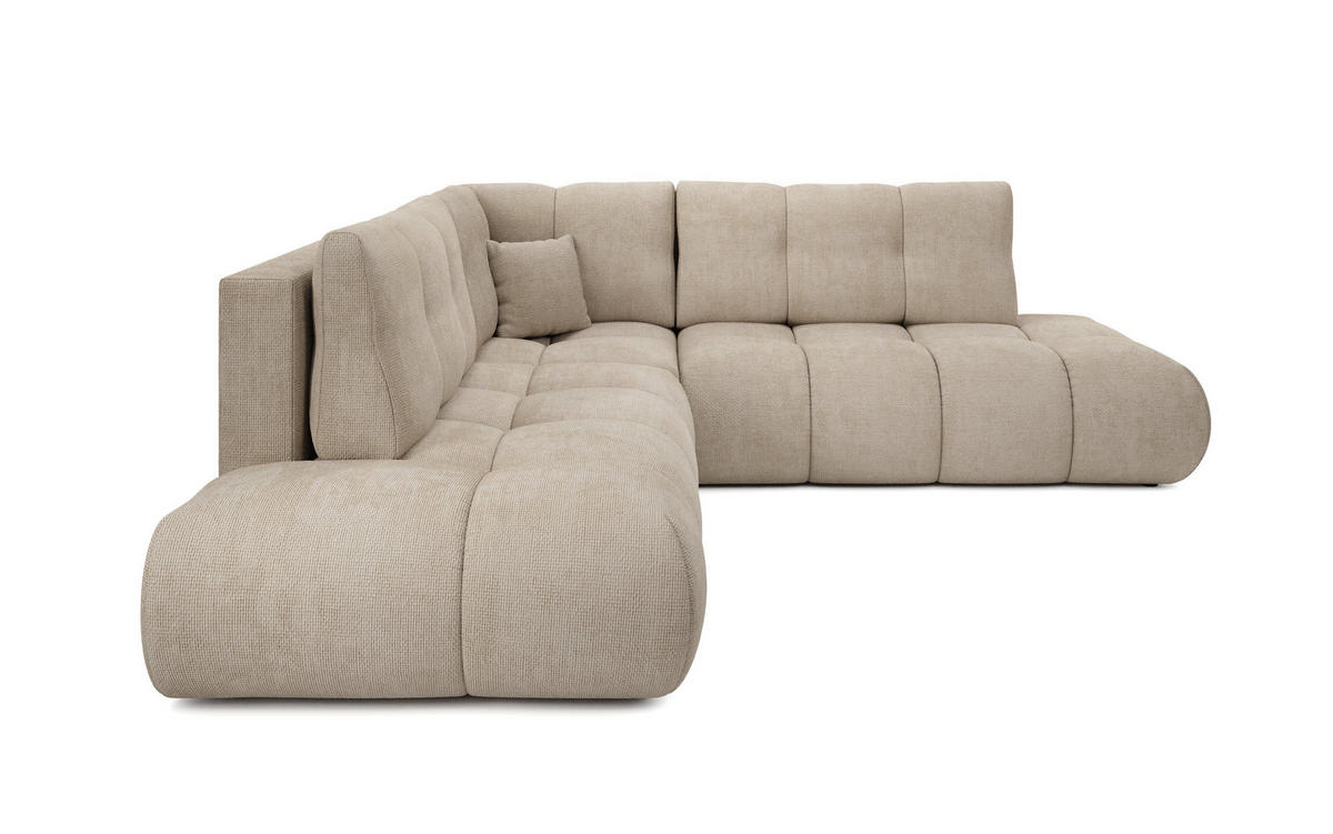 ECKSOFA DUCA II L-S Beige Chenille mit Schlaffunktion - Beige, Holz (266.5/266.5cm) - MASSENO