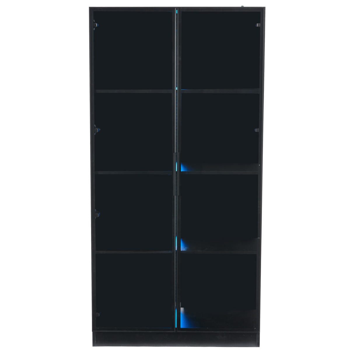 VITRINE 80/40/160 cm aus Spanplatte mit App-gesteuerter LED-Beleuchtung Schwarz - Schwarz, Holzwerkstoff (40/160/80cm) - Modenvie