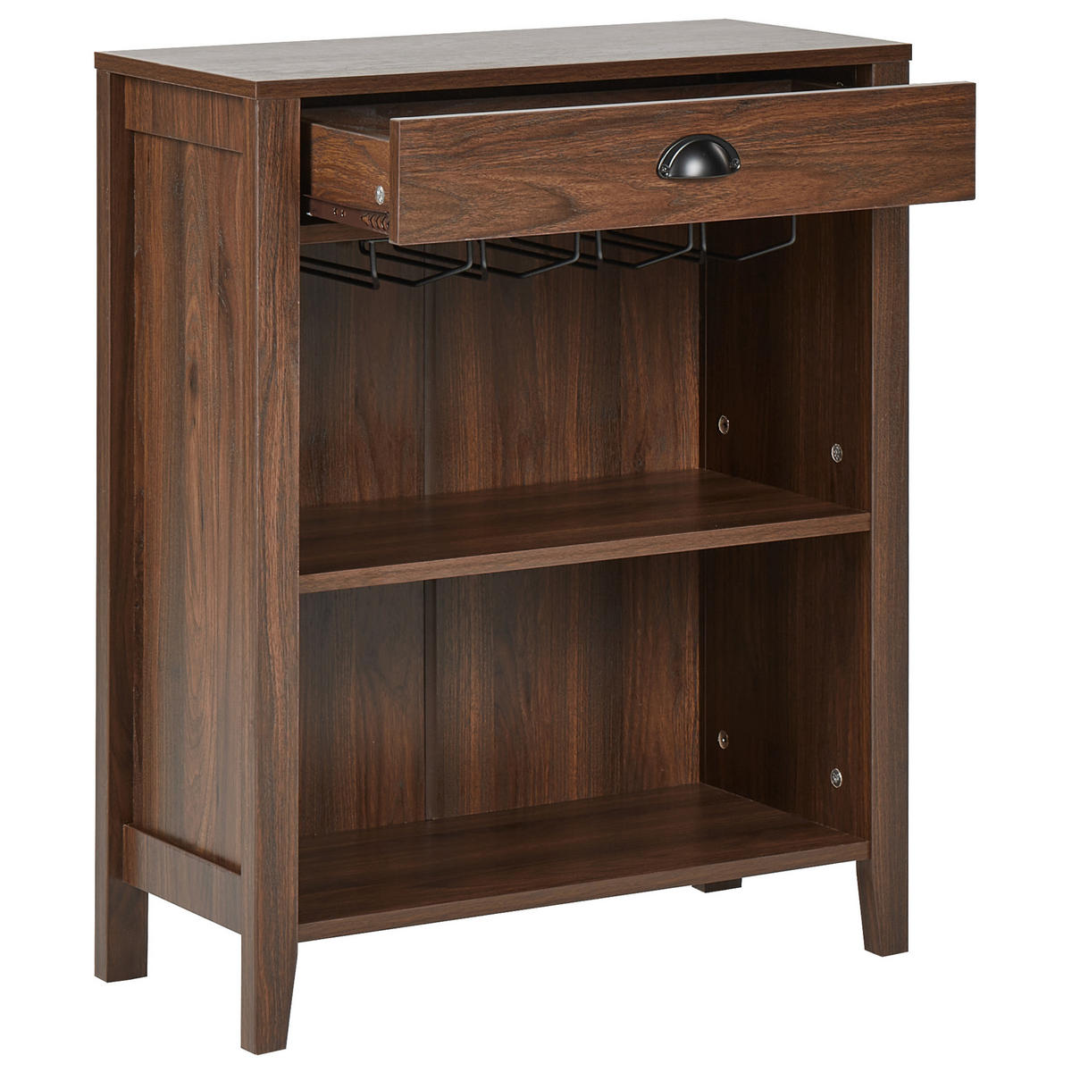 SIDEBOARD Tmavě hnědý Walkerston - hnědá, kompozitní dřevo (66/80/30cm) - Beliani