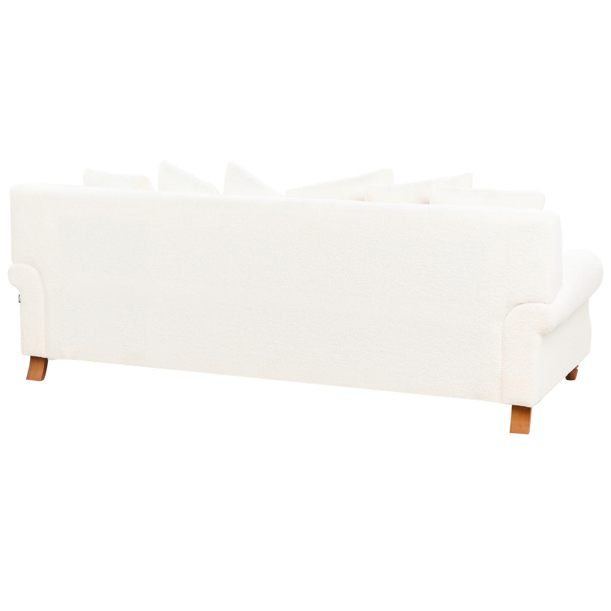 3-SITZER-SOFA Bouclé cremeweiß Eike - Dunkelbraun/Weiß, Textil (229/82/102cm) - Beliani