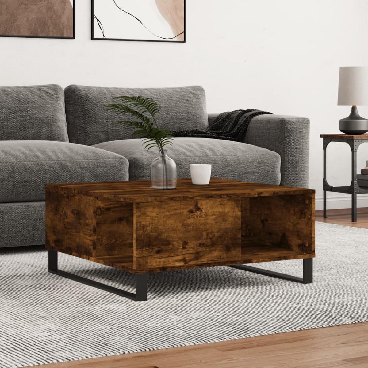 COUCHTISCH Räuchereiche 80x80x36,5 cm Holzwerkstoff - Braun, Holzwerkstoff (80/80/36.5cm) - furnicato