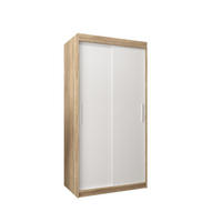 SCHWEBETÜRENSCHRANK 200/100/62 2-türig - Silberfarben/Weiß, Holz/Kunststoff (100/200/62cm) - Abiks Möbel
