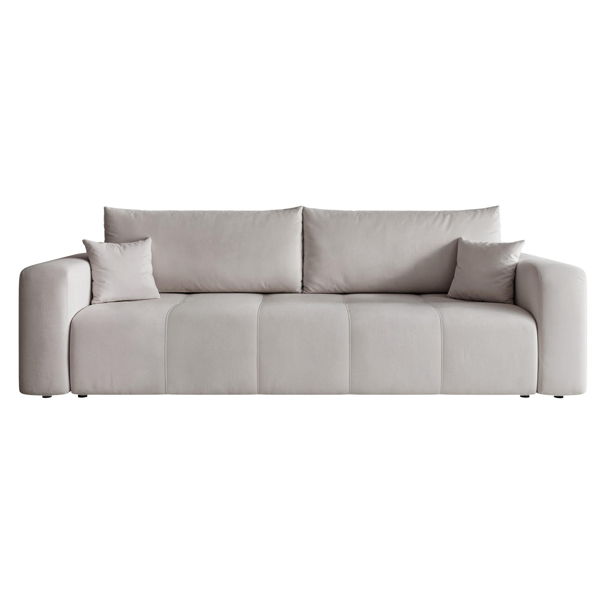 SCHLAFSOFA Leros - Hellgrau, Holzwerkstoff/Textil (244/79/93cm) - Fun Möbel
