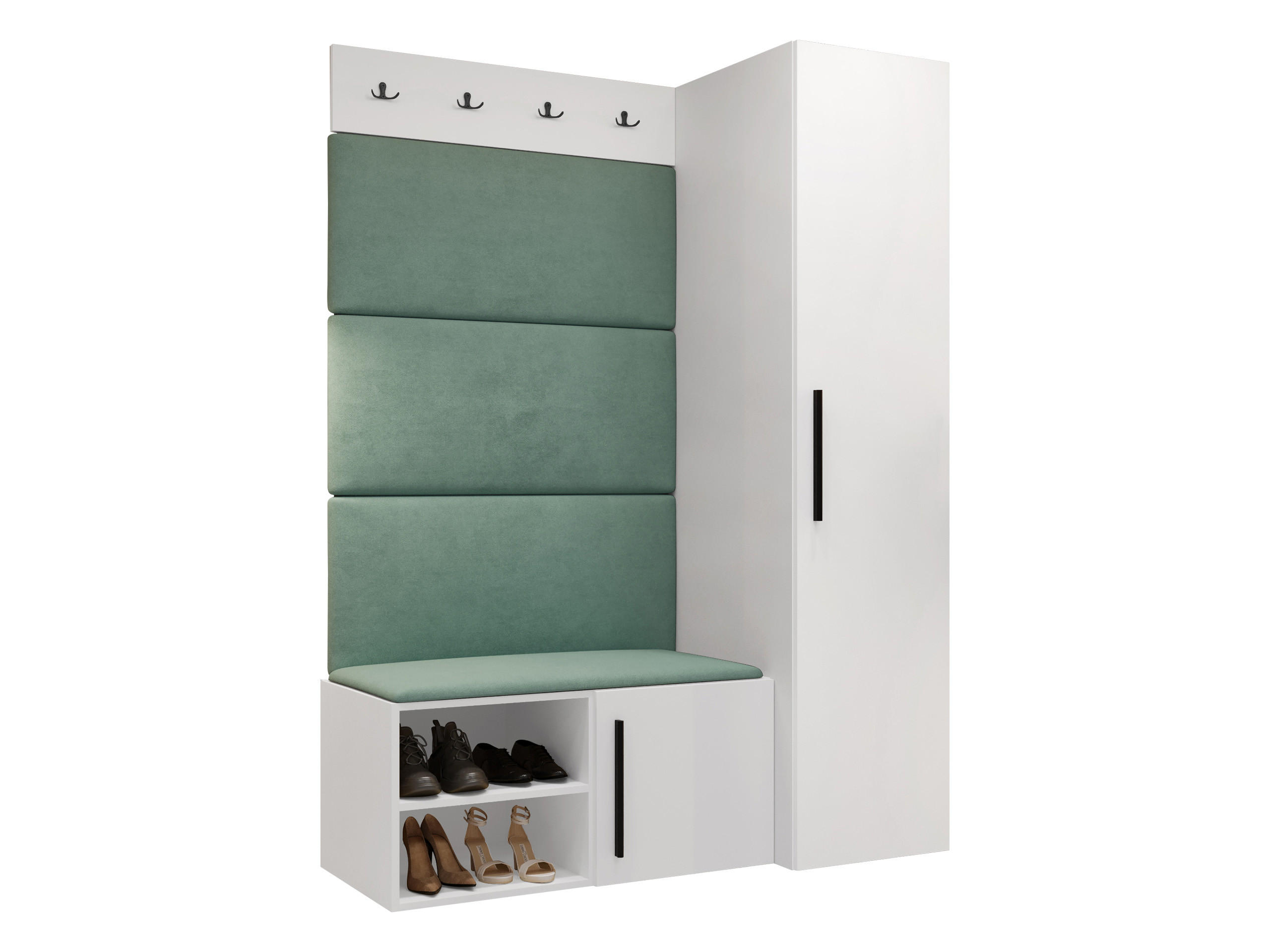 GARDEROBEN-SET Medi II - Schwarz/Weiß, Holzwerkstoff/Kunststoff (40/191/50cm) - MIRJAN24