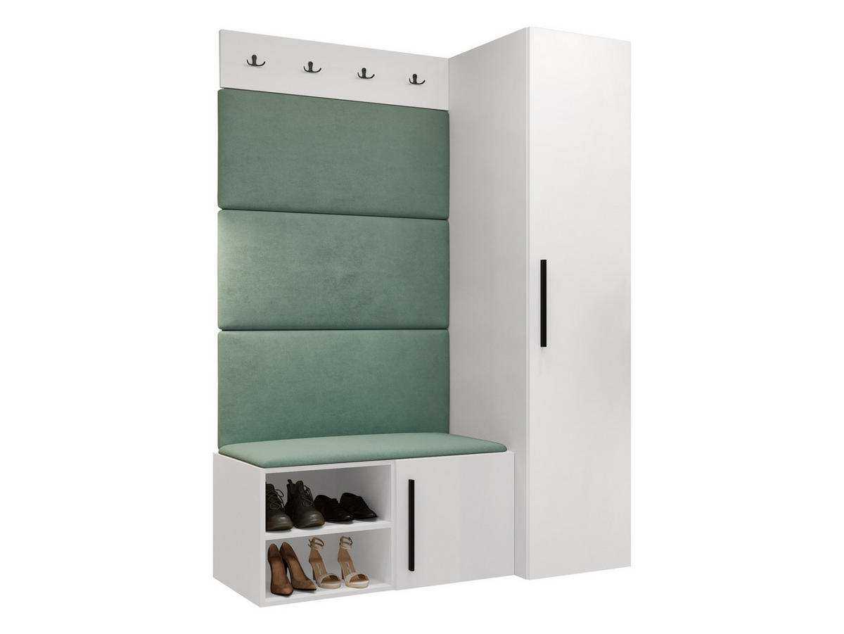 GARDEROBEN-SET Medi II - Schwarz/Weiß, Holzwerkstoff/Kunststoff (40/191/50cm) - MIRJAN24