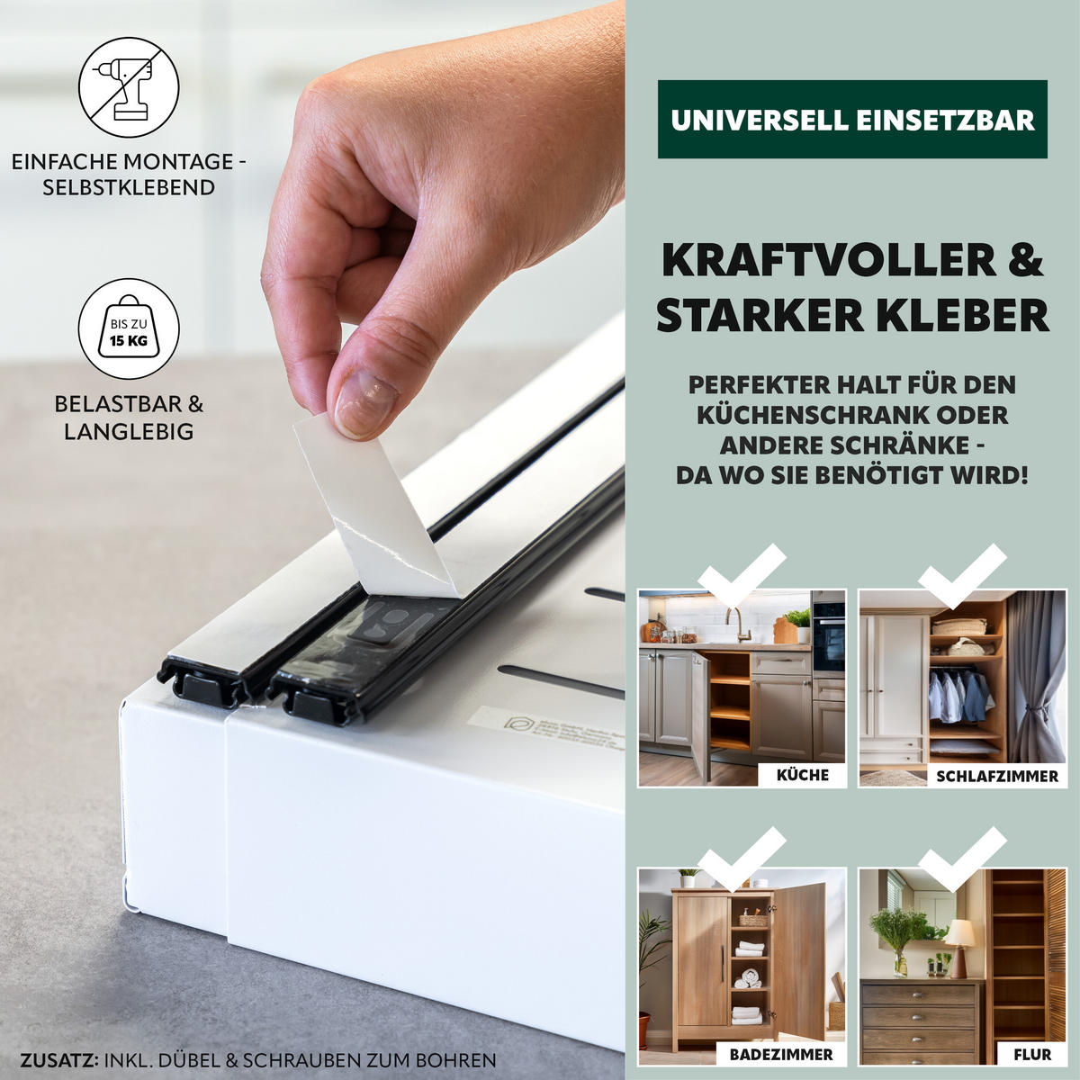 TELESKOPSCHUBLADEN (2er Set), ausziehbar, Metall, weiß - Weiß, Metall (51/6/42cm) - bremermann