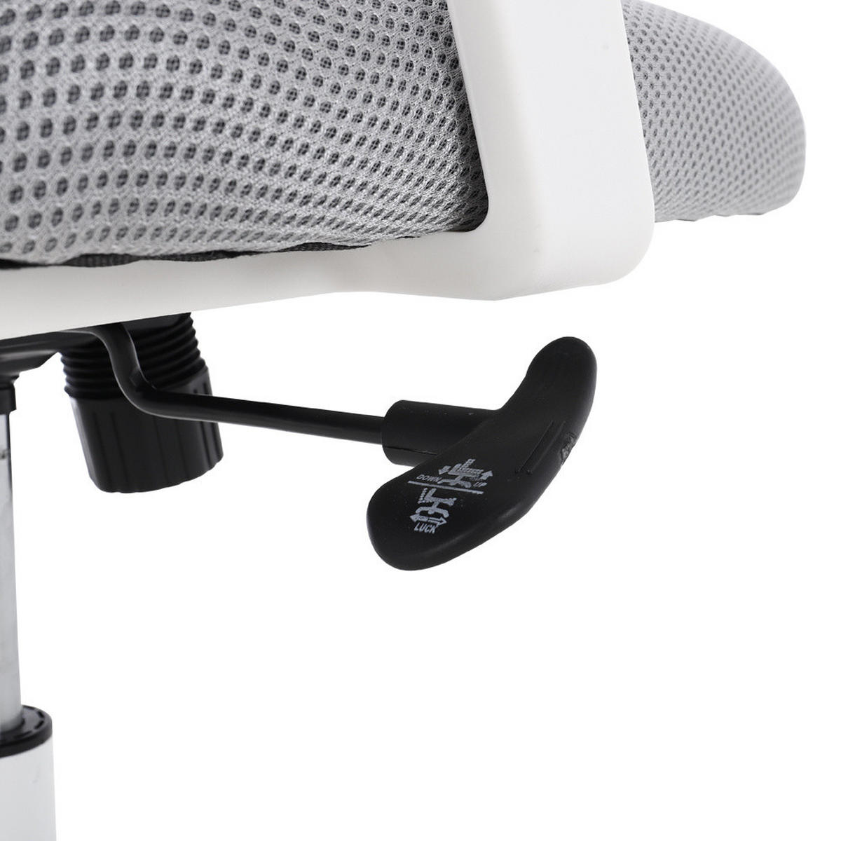 BÜROSTUHL in Grau mit Armlehnen und Drehfunktion Höhenverstellbarer Einfache Montage Ergonomische Form - Weiß/Grau, Kunststoff/Metall (60/101/45cm) - Livingandhome