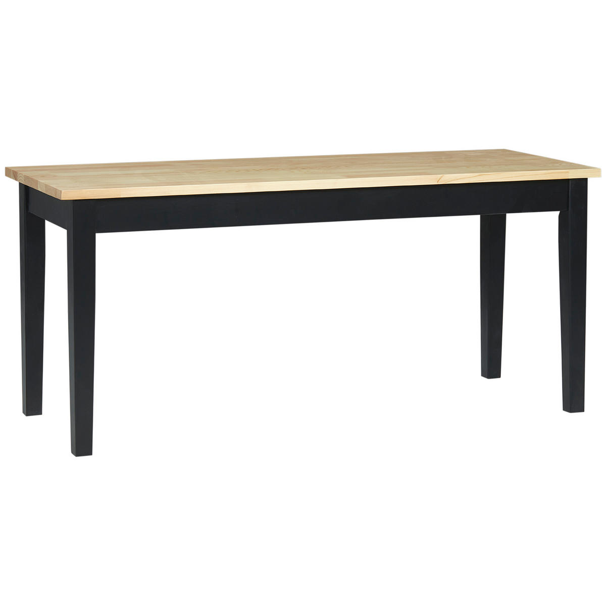 SITZBANK DE-06898 für 2 Personen aus Massivholz lackiert Natur/Schwarz - Schwarz/Naturfarben, Holz (102/45/36cm) - ComfortXL