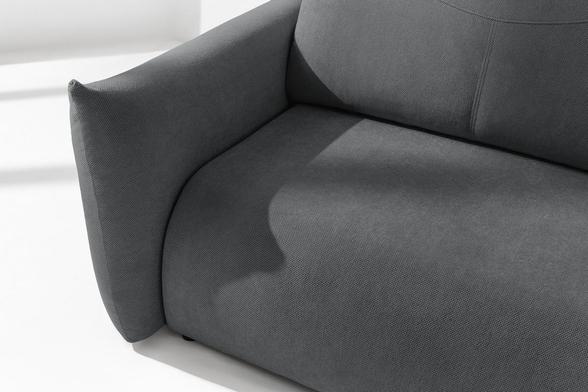 3-SITZER-SOFA LAVIS, Graphit - Dunkelgrau, Holz/Textil (242/87/111cm) - KONSIMO®