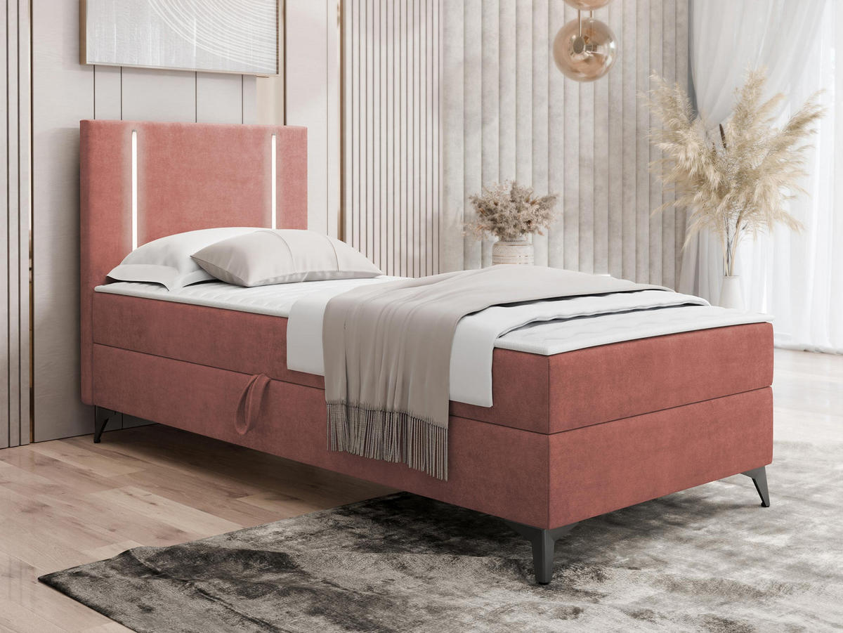 BOXBETT Ono 1, Setite: Links - Schwarz/Braun, Holz/Textil (90/200cm) - MIRJAN24