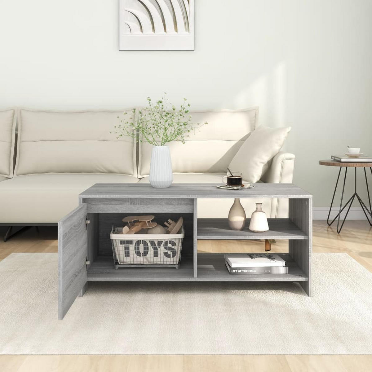 COUCHTISCH Grau Sonoma 102x50x45 cm Holzwerkstoff - Grau, Holzwerkstoff (102/50/45cm) - furnicato