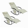 SONNENLIEGE 2er Set Beige - Beige, Metall (63/83/150cm) - SoBuy