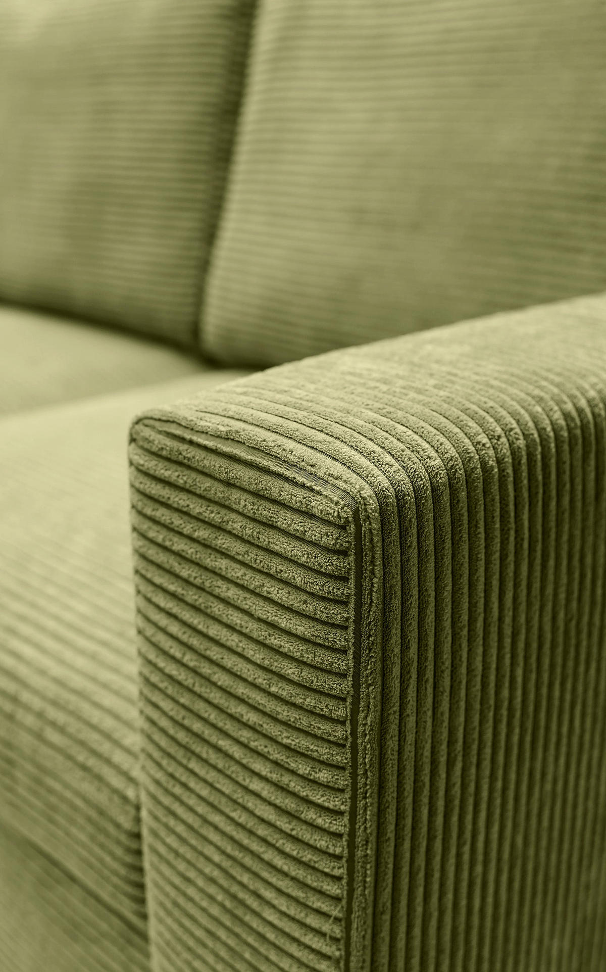 ECKSOFA Nalika Pistaziengrün mit Cordbezug - Schwarz/Hellgrün, Holz/Textil (230/143cm) - Selsey