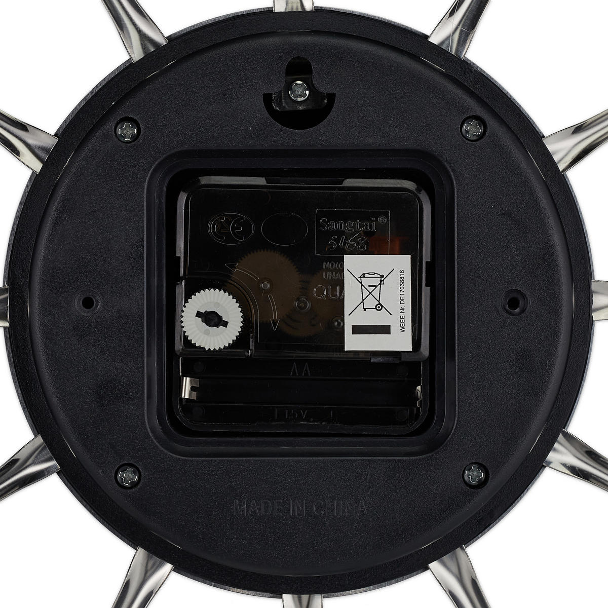 WANDUHR - Silberfarben, Metall (40/40/4cm) - Relaxdays