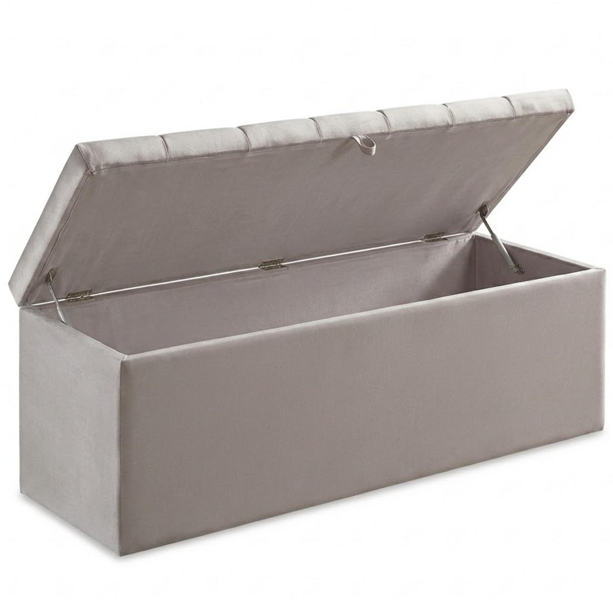 BETTBANK BRISE 140/43/43 cm, Greige, Aufklappbar, mit Stauraum - Greige/Schwarz, Holz/Kunststoff (140/43/43cm) - Consilio Concept