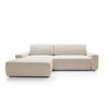 ECKSOFA BOULI 4-Sitzer Polstersofa Raven mit Schlaffunktion 130x210cm Bettzeugablage 264x162x82cm linksseitig Farbe: sand - Sandfarben, Holz/Textil (162/264cm) - DomoHome