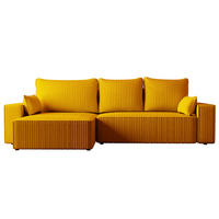 ECKSOFA Tobi mit Bettkasten und Schlaffunktion, L-Form/XL-Form, Cordstoff, Universal - Kupferfarben, Holzwerkstoff (276/145cm) - 4ALL HOME