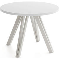 ESSTISCH Ravero runder ausziehbarer, Weiß 100/100/77 cm - Kaschmir/Weiß, Holz/Holzwerkstoff (100/100/77cm) - WFL GROUP