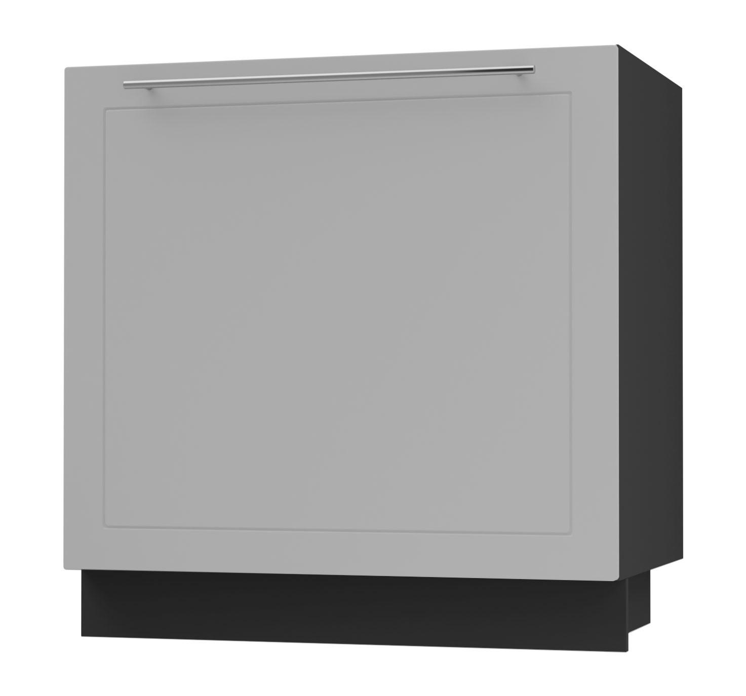 SPÜLENUNTERSCHRANK Bari D1Z/80 Schwarz / RAL 7040 fenstergrau 80 / 50 / 82cm Blum Teilauszug - Schwarz/Grau, Holz/Holzwerkstoff (80/82/50cm) - Feldmann-Wohnen