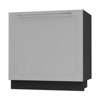 SPÜLENUNTERSCHRANK Bari D1Z/80 Schwarz / RAL 7040 fenstergrau 80 / 50 / 82cm Blum Teilauszug - Schwarz/Grau, Holz/Holzwerkstoff (80/82/50cm) - Feldmann-Wohnen