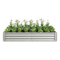 HOCHBEET 180/90/30 cm Grün (ohne Boden) - Silberfarben, Metall (90/30/180cm) - Oxeza