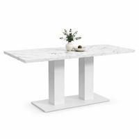 ESSTISCH in Weiß Küchentisch ausziehbar, 6–8 Personen,verdickte Platte, minimalistischer Stil, B140–180/T70/H75cm - Weiß, Holzwerkstoff/Metall (70/180/75cm) - STILVORA